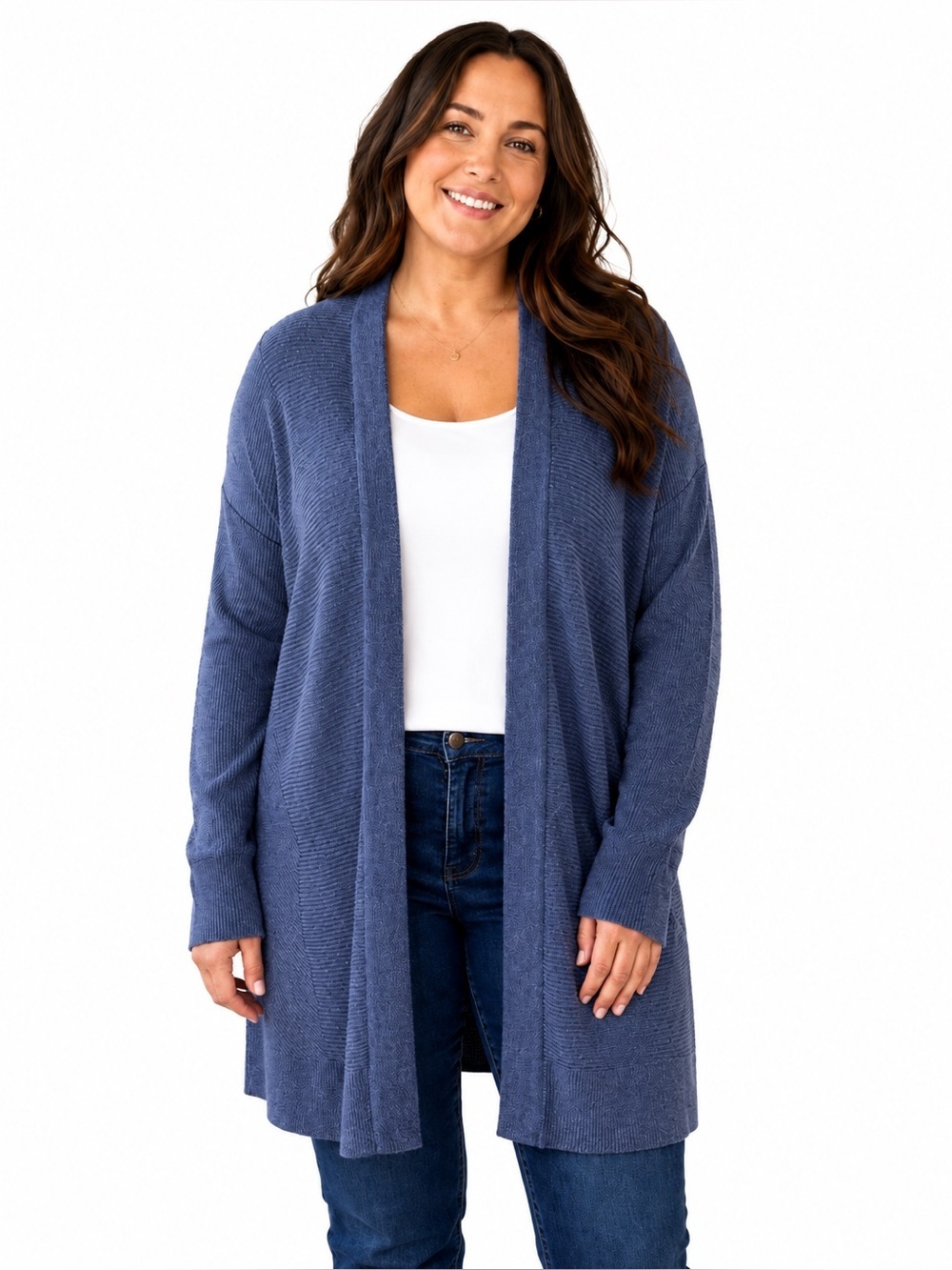 Vineyard Vines Open-Front Cardigan in Slate Blue